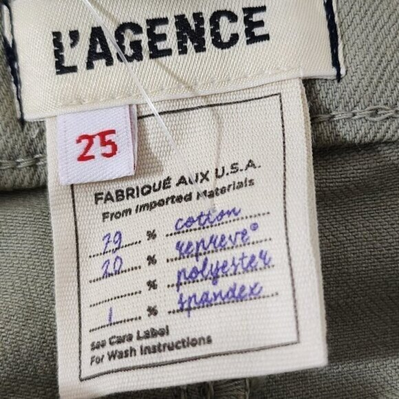 2/$50 L'Agence Green Distressed Jeans Size 25 | Trendy Slim-Fit Denim Pants - Picture 6 of 7